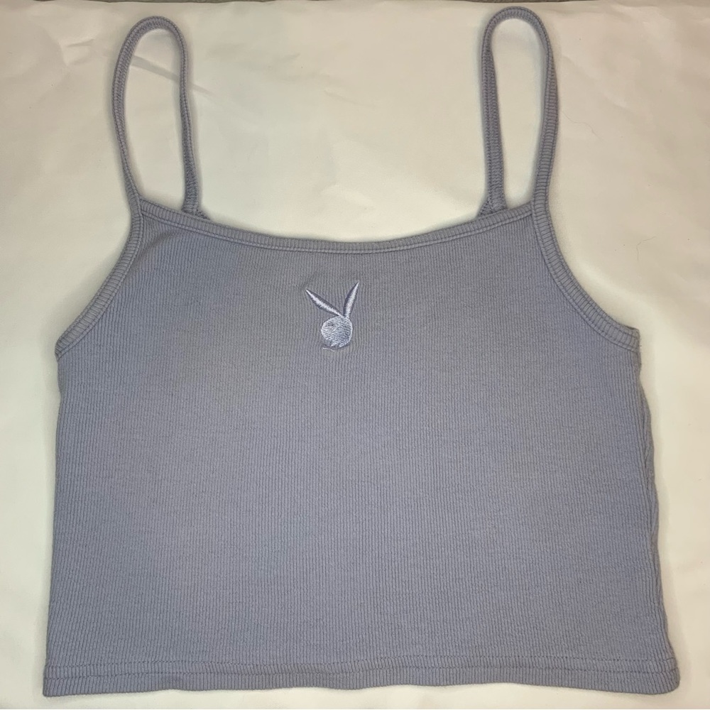 EUC PLAYBOY by Pacsun Spaghetti Strap Tank Ribbed Cropped Shirt Small Cami